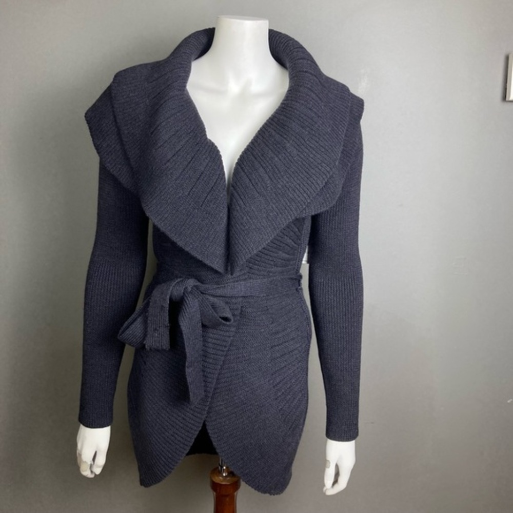 NWT Elie Tahari wrap cardigan extra small dramatic neckline ruffle Lillian wool